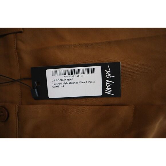 Nasty Gal Women's Sz 0 Camel Brown Tailored High Waisted Flared Dress Pants - Picture 5 of 9